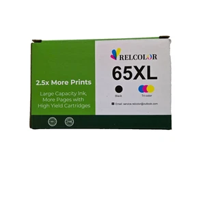 Relcolor HP Ink 65 XL Czarny podwójny pakiet zapieczętowany. - Zdjęcie 1 z 4