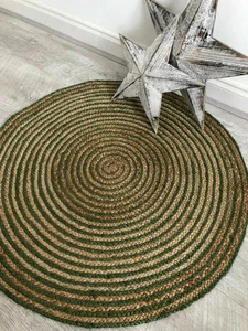 Tappeto iuta cotone naturale reversibile intrecciato stile boho tappeto... - Imagen 1 de 9