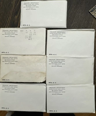 (7) Juego de 10 monedas Kennedy de medio dólar (OGP) 1970 como nuevo de Estados Unidos con 40% de plata Foto 1 de 2