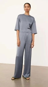 Vince 2 Pc Silk Lounge Pants Top Outfit Blue Women's XL NWT $660 Luxury - Picture 1 of 23