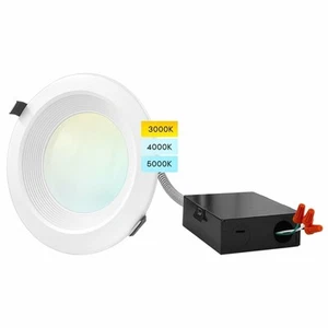 Luxrite 6 Inch Commercial LED Recessed Light with J-Box 3 Color Selectable - Picture 1 of 8