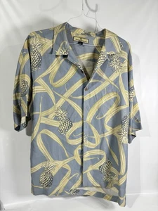 Camisa hawaiana de seda Tommy Bahama para hombre XL gris piña AOP Club Paradise - Imagen 1 de 5