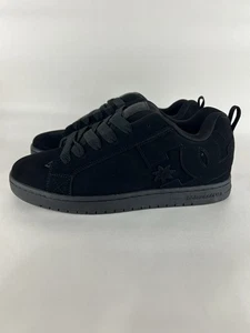 NICE! DC Shoes Men's 14 Court Graffik Black On Black Low Top Sneaker Shoes - Picture 1 of 9