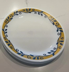 Casa Flora Corelle Teller 5 -10,25" weiß blau gelb USA - Bild 1 von 2