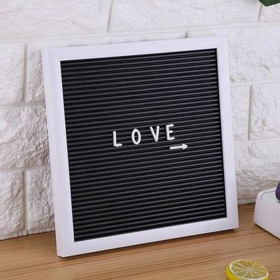 (White Frame)Message Felt Letter Board Wall Mounted 25cm*25cm DIY Letters Board - Image 1 of 4