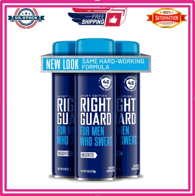 Desodorante en spray para hombre 6 oz x3 - protección derecha deportiva, sin perfume, frescura 48H Foto 1 de 4