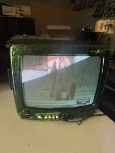 Zenith Clear Translucent Green 13" Color CRT TV Prison With Remote Retro Gaming - Picture 1 of 24