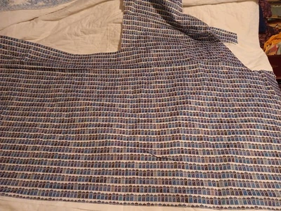 Very HTF Dr Who Tardis Print Cotton Fabric Piece-Shades Of Blues On White - Image 1 of 4