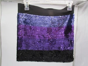 Vintage Forever 21 lila Schuppen Pailletten glitzernde Meerjungfrau Minirock Gr. Small - Bild 1 von 4