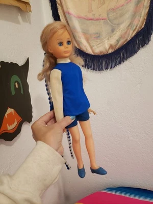 Vtg 60s Uneeda Doll Blonde Hair Blue eyes Blue Outfit As Is - Image 1 of 4