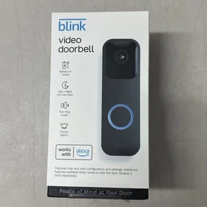 Blink Smart Wi-Fi Video Doorbell Wired/Wireless Battery with 2 Way Audio - Black - Picture 1 of 2