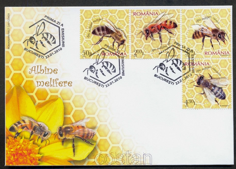 2010 Honey Bee,Biene,Abeilles,Miel,Apis Melifera,Abeja,Albine,Romania,M.6406,FDC - Image 1 of 1