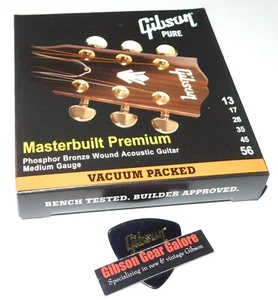 Gibson Les Paul Guitar Strings 13/56 Masterbuilt Premium Parts Acoustic NOS Med - Picture 1 of 3