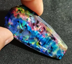 80 Ct Ammolite Opale-Like Bio Fantasia Doppio Sciolto Rara PIETRA PREZIOSA - Foto 1 di 7