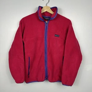 Patagonia Kids Fleece Jacket, Made in USA, Pink, Full Zip, Size Kids 12 Years - Picture 1 of 6