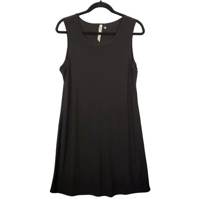 Vestido midi elegante minimalista cuello redondo negro talla mediana de la colección NY para mujer Foto 1 de 4