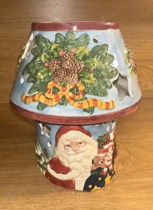 Ceramic OMT Enterprise Christmas Santa Claus Fairy Lamp/Candle Lamp Holder VTG - Imagen 1 de 16