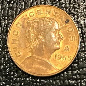 HIGH GRADE AU 1965 MEXICAN MEXICO 5 CENTAVOS COIN-SEP084 - Picture 1 of 2