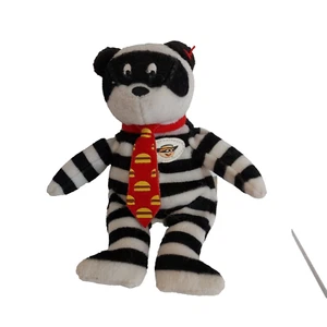Peluche McDonalds Hamburgler Bear Ty 2004 5" ha cravatta hamburger - Foto 1 di 4