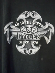 Well Worn Black Bad to Bone J&P Cycles Sz XXXL Gildan Tag double sided Tshirt - Picture 1 of 10