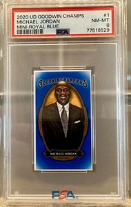 Pop 1! None Higher! 2020 UD Goodwin Champions Michael Jordan Mini #1 PSA 8