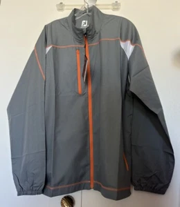FootJoy Superlite Shell Jacket Medium Steel Grey/White/Orange Water Repellent - Picture 1 of 10