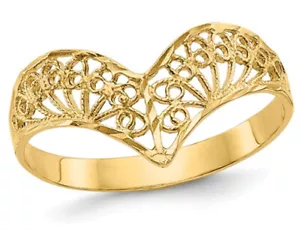 Damenring 14K Gelbgold diamantgeschliffen filigran (Größe 7) - Bild 1 von 5