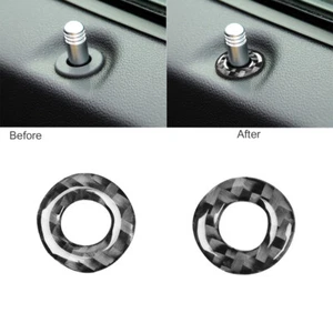 2Pcs For Dodge Challenger 08-2014 Carbon Fiber Interior Door Lock Pin Cover Trim - Picture 1 of 10