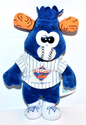 Binghamton Mets Baseball Mascot Ballwinkle Beanie Plush MLB 1999 Moose toy lovey Cover