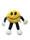 Ackerman Happy Face Yellow Plush Toy Y2K Rave Hanging Smile 12"