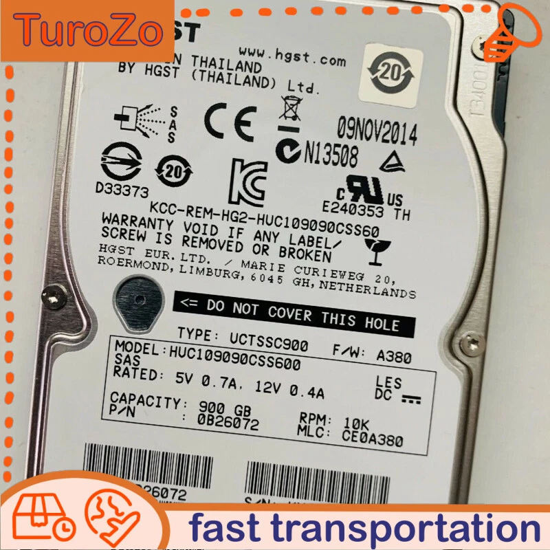 H.G.S.T HUC109090CSS600 10K 900GB SAS 2.5" SFF 6GB/s Server Hard Drive - Image 1 of 4