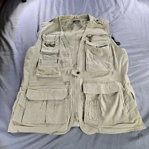 Promaster Vest Men Medium Khaki Pockets Photographer Hunting Fishing Safari FLAW - Picture 1 of 12