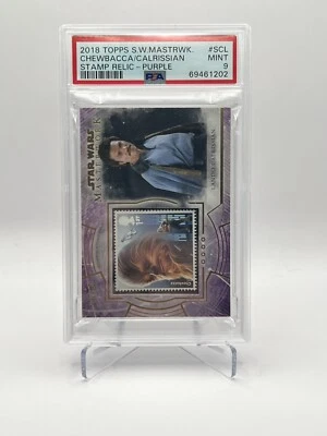 Chewbacca / Calrissian - 2018 Star Wars Masterwork Stamp Relic   PSA 9  #/50 - Image 1 of 3