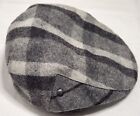 Ted Baker- Gray Plaid Peaky Blinders Flat Cap Hat Small 60% Wool 