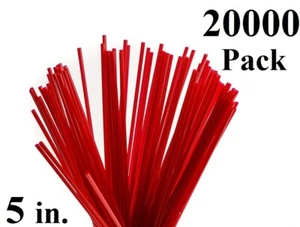 20000 Pack Red Plastic Coffee Stirrers Straws Cocktail Sip Stir Sticks 5 in. - Picture 1 of 5