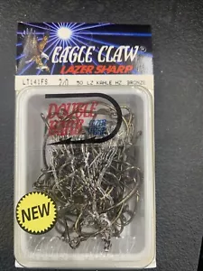 NOS Eagle Claw L141FS-2/0 Bronze Lazer Sharp Kahle Hooks 50Pack Made in USA New - Picture 1 of 3