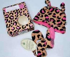 BNIB BABY PETER ALEXANDER ORGANIC LEOPARD BEANIE BOOTIE SET 3 - 6 MTHS - Bild 1 von 5