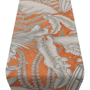 Neon Floral Table Runner in Orange. Exotic Modern Design. Available in Two Sizes - Picture 1 of 3