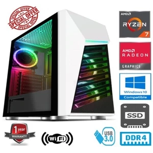 GAMING PC - AMD RYZEN 7 2700X 4.3GHZ 32GB RAM 1TB SSD AMD RADEON RX6600XT 8GB - Picture 1 of 7