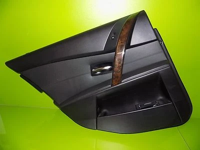 04-10 BMW E60 545i 525 528 530 535 550 panel puerta izquierda conductor trasero negro OEM Foto 1 de 2
