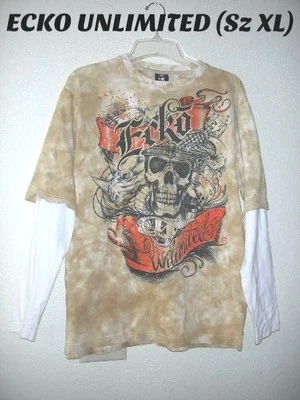 Camiseta ECKO UNLIMITED Jóvenes Hombres Talla XL Aspecto en Capas Manga Larga Tie Dye Foto 1 de 4