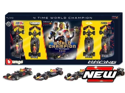 MODELLINO AUTO STATICO F1 BURAGO RED BULL SET 4x WORLD CHAMPION 2021>2024 1/43 - Immagine 1 di 4