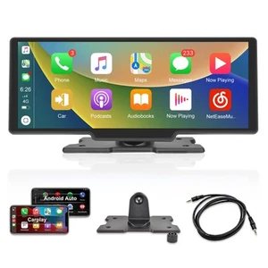 Pantalla Tactil 10" Android Carplay Portátil Bluetooth Estereo Para Carro Coche - Picture 1 of 7