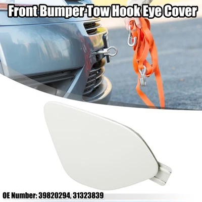 Front Right Bumper Tow Hook Eye Cap Cover for Volvo S60 V60 2014-2018 Snow White — 第 1/4 张图片