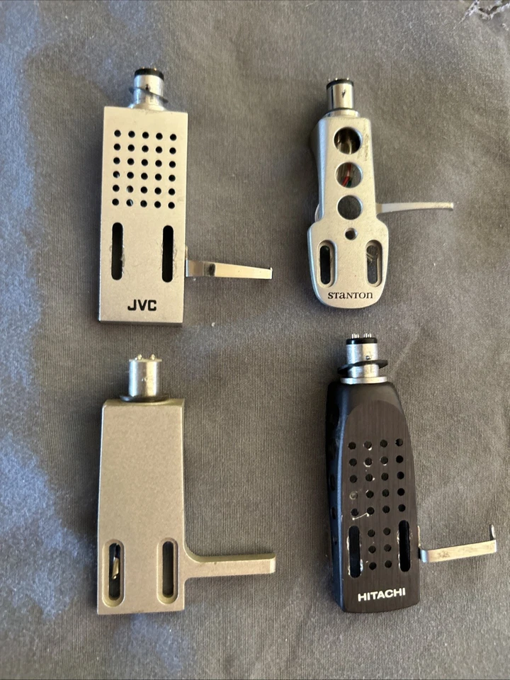 4 cabezales giratorios Phono Stanton Hitachi JVC Pioneer con elevadores de brazo plateados Foto 1 de 4