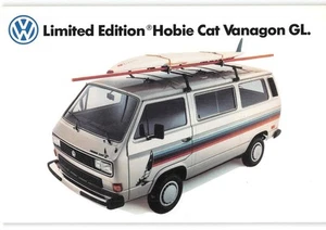 Oldtimer Postkarte Hobie Cat Vanagon GL Volkswagen 80er VW Wohnmobil Autowerbung - Bild 1 von 2