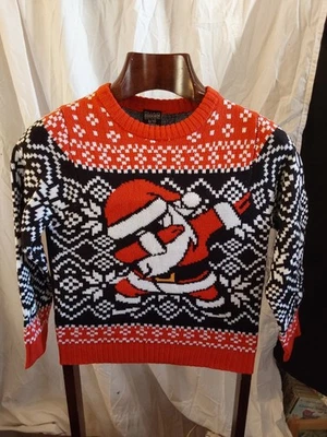Suéter Feo Navidad Quad Seven Niños - Novedad Talla 8-10 Dab Santa Nuevo con Etiquetas Foto 1 de 4