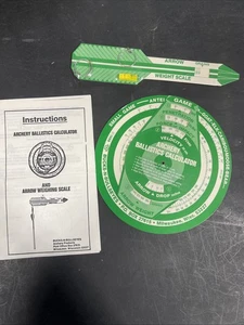 Archery ballistics calculator and arrow weighing scale slide Rule 1988 - Picture 1 of 7