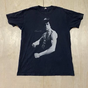 Vintage 90s Bruce Lee Graphic Tee Jerzees Made in Honduras Double Stitch Medium - Picture 1 of 10