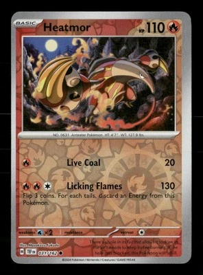 Heatmor Reverse Holo #031/162 SV05: Temporal Forces Pokemon - Image 1 of 2